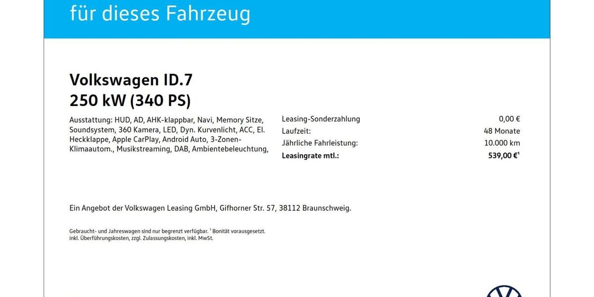 VW ID.7 14.826 km 56.090 &euro; Mülheim an der Ruhr 45481